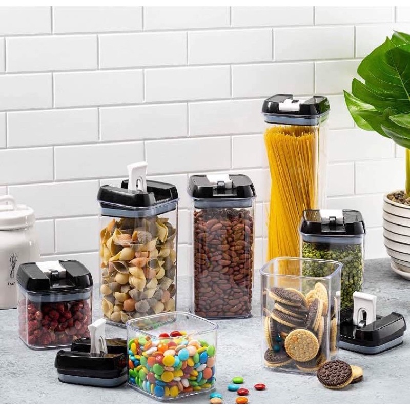 Air tight container 7pieces SET CLEAR BPA FREE Easy Open Lids Cereal