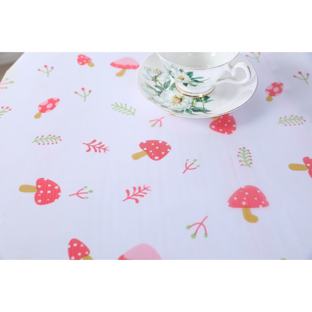 Round Tablecloth PEVA Plastic Table Cloth OilProof SpillProof 100