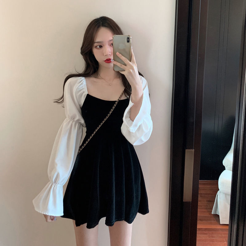 Cherry s Korean Women Fashion Chic Sexy Short Skirt Children s Autumn and Winter Black Skirt Short Dress Slim Pleated A Skirt Midi Dress Shopee Philippines
