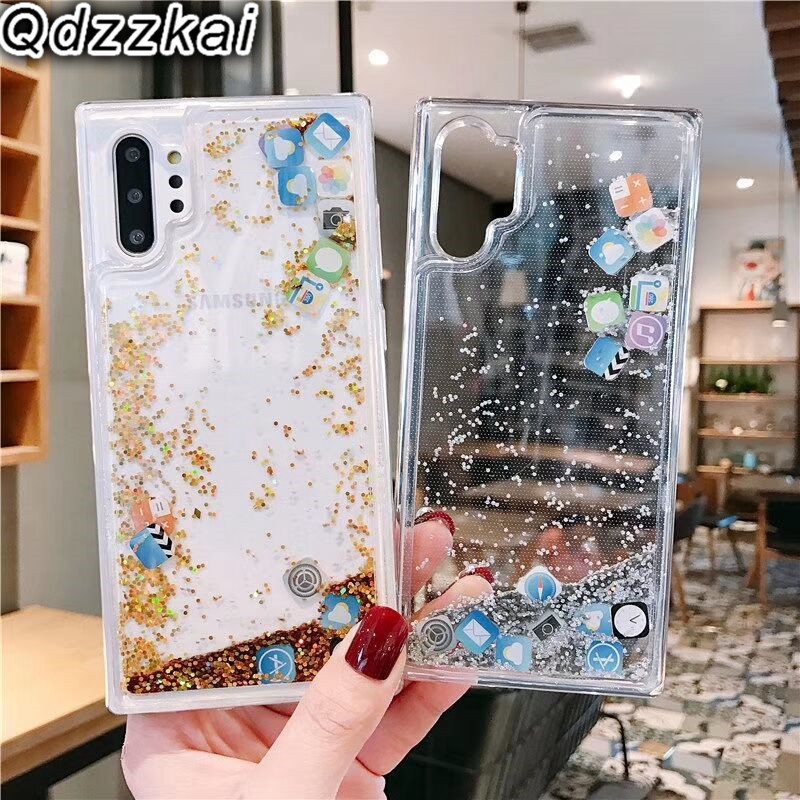 Luxury Liquid Quicksand Apps Case Huawei P20 P30 Pro Nova 3 3i 4 5 5i ...