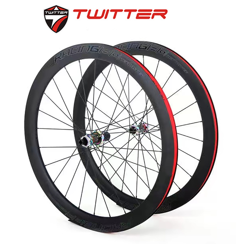 TWITTER RS-CBR-TC 50mm 700c Road Bike Wheel Carbon Fiber Material Hub  Ceramic Hub Pillar Spoke Four Bearing Straight Pull Carbon Fiber Hub 8-12  Speed