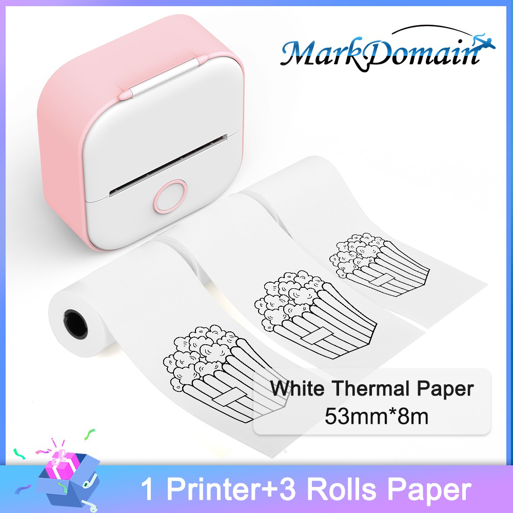 Mini Thermal Printer, Portable Wireless Inkless Printer With 3