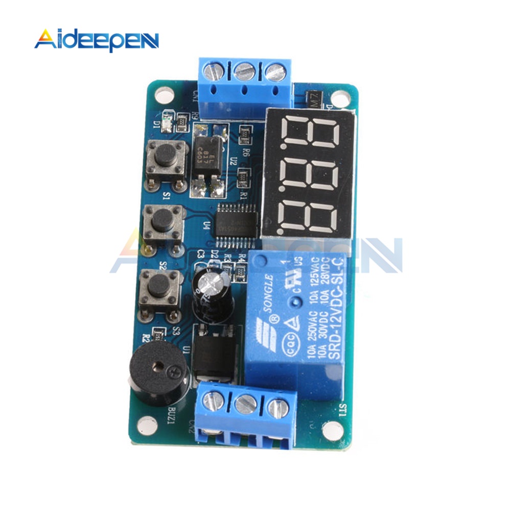 DC 12V Digital LED Display Time Delay Relay Module Board Control Timer ...