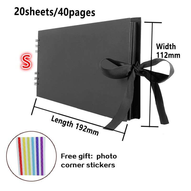 Big Size Blank Scrapbook Album /Memory Photo Album/ Black Notebook Gift ...