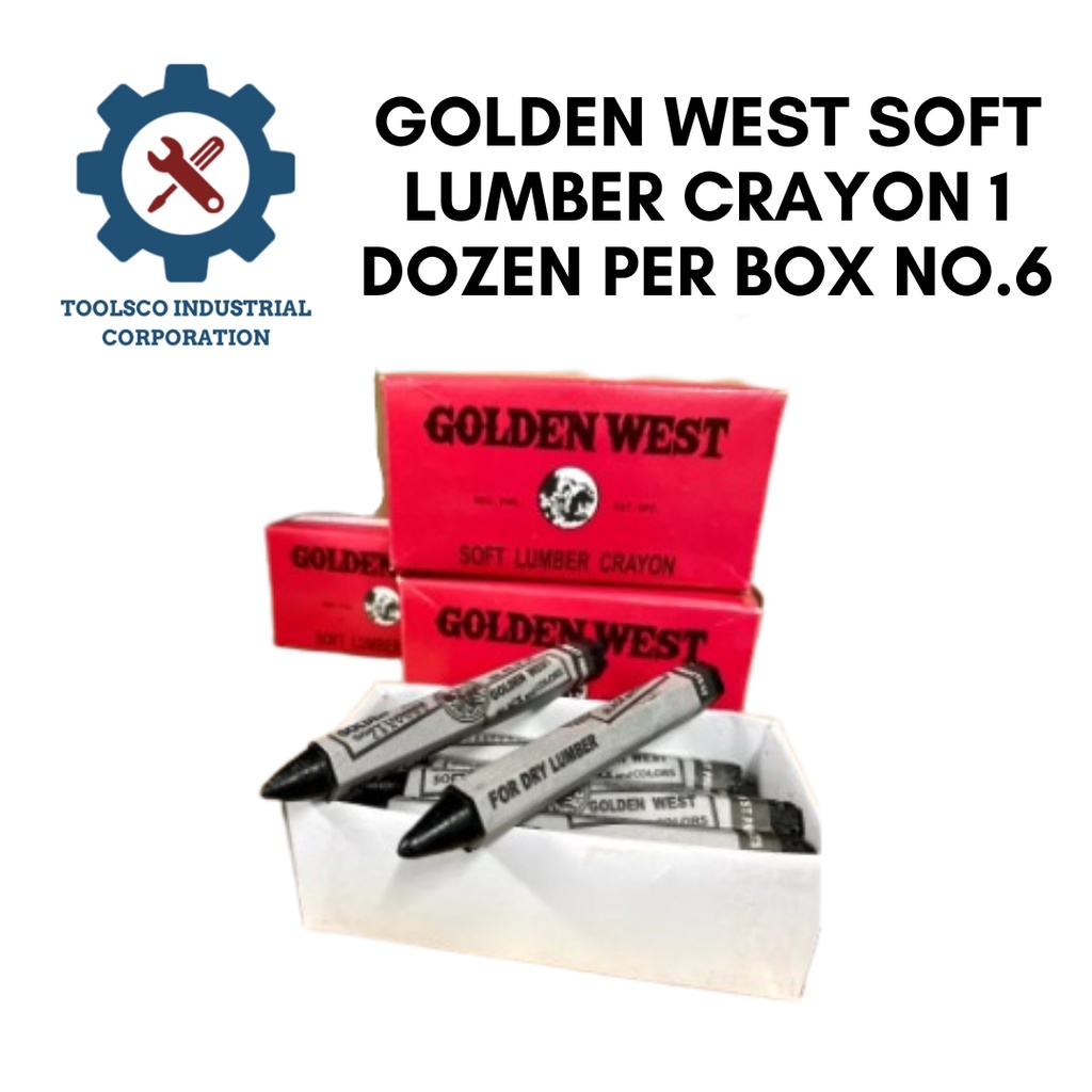 GOLDEN WEST SOFT LUMBER CRAYON 1 DOZEN PER BOX NO.6 Shopee Philippines
