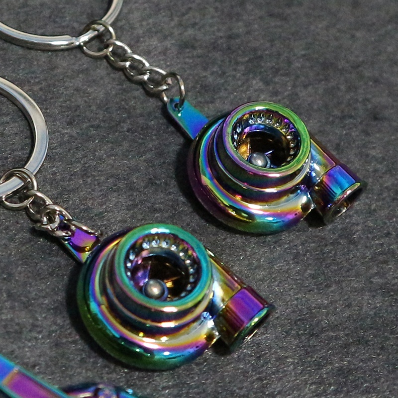 JDM Mini Turbo Turbocharger Keychain Spinning Turbine Key Chain Ring ...