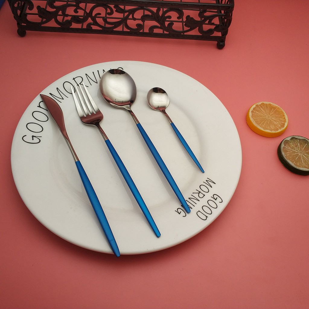 Hot sale light craft blue silver Portuguese ins style stainless steel