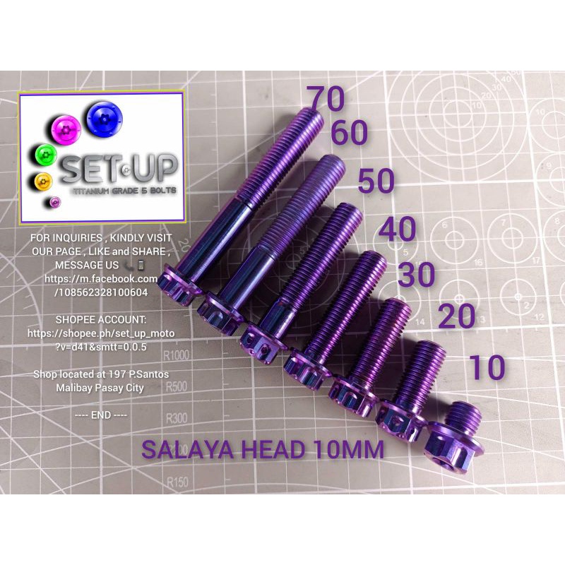 TITANIUM GR5 10MM SALAYA HEAD (1PC) Shopee Philippines