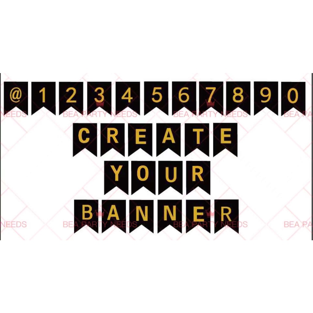 customize-banner-diy-black-letter-banner-gold-diy-letter-banner-may