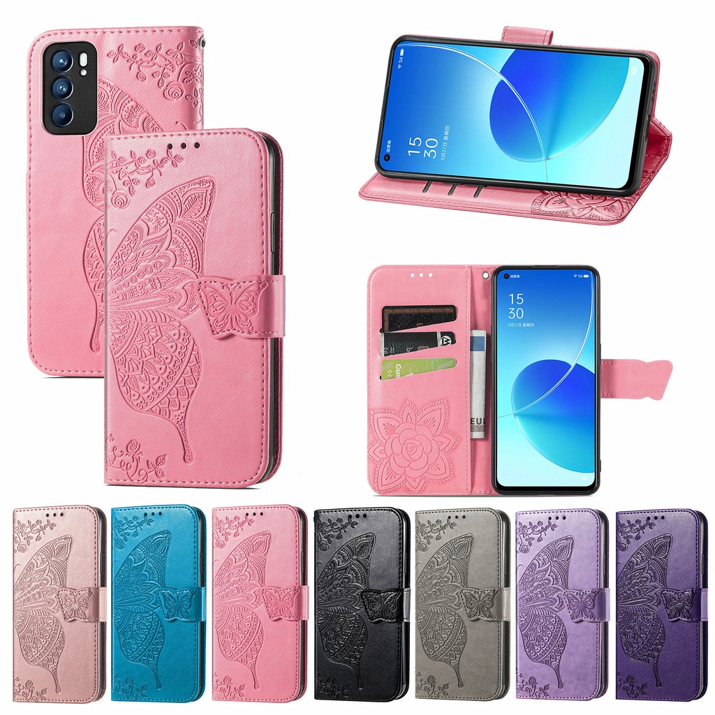 Flip Leather Phone Case OPPO Reno 6 Z 6Z Pro Reno6Z Reno6 Reno6Pro 5G ...