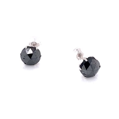 NiJI Japan Black Diamond Earrings 2ct per pair with K18 solid