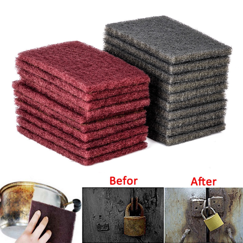 5PCS Abrasive Finishing Pads Pads Fine Grey/Red 15 x 10 x 0.7 cm