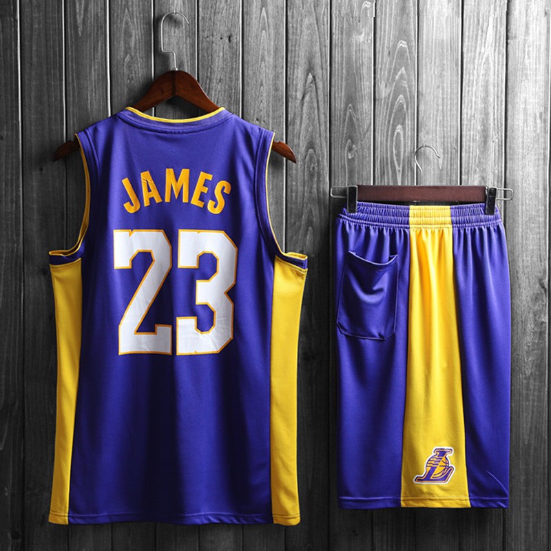  PAGUA NBA Los Angeles Lakers Lebron James #23 Basketball  Jersey, Kids Training Sports Vest T-Shirt, Sportswear, Summer Clothing,  Short Sleeve, Top and Bottom Set, Adults, Men, Women, Students, E :  Clothing