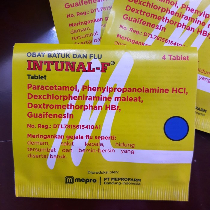 INTUNAL F Cough and Flu Medicine FORTE tablet PRICE IS PER 1 STRIP ...