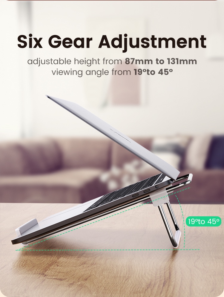 UGREEN Laptop Stand Riser, Foldable Adjustable Desk Chromebook Stand ...