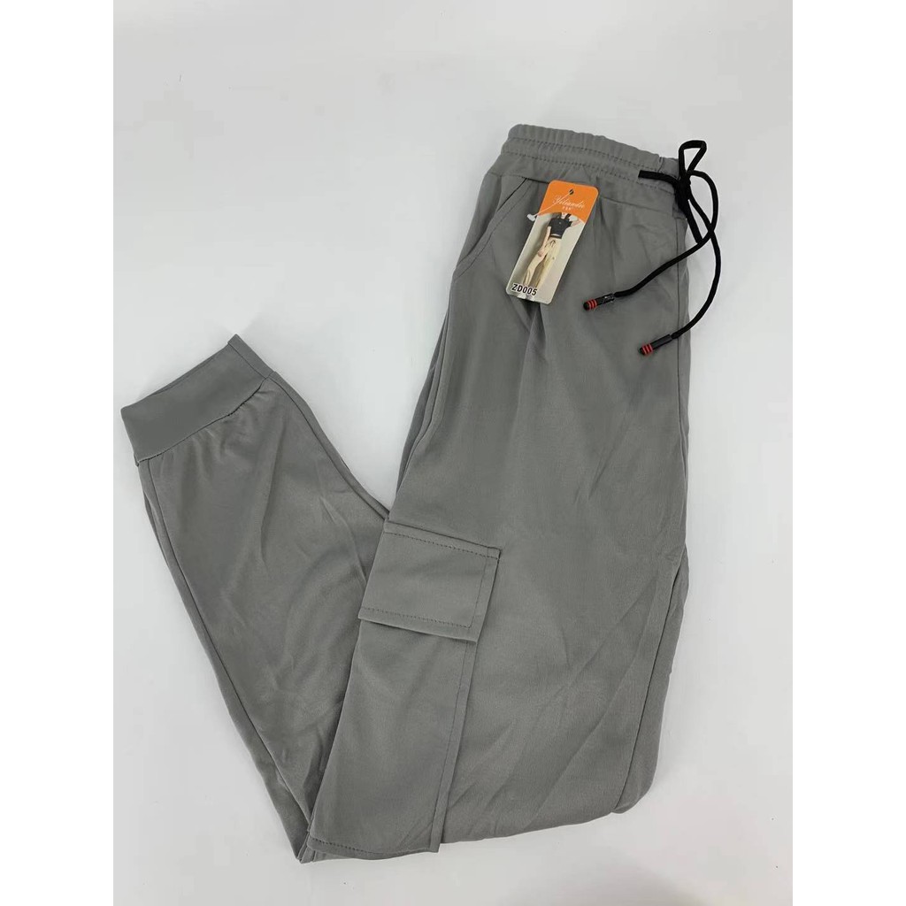 RM 877 LADIES CARGO JOGGER PANT WITH SIDE POCKET | Shopee Philippines