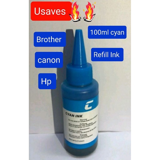 100ML UNIVERSAL Inkjet Printer Refill Dye Ink BLUE For Any CISS Printer ...