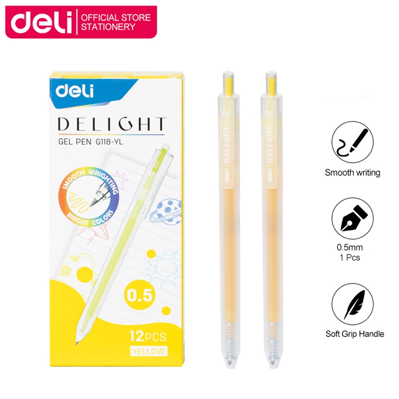 Deli EG118 Press Color Gel Pen 0.5mm 12 Colors Painting Writing Pens ...