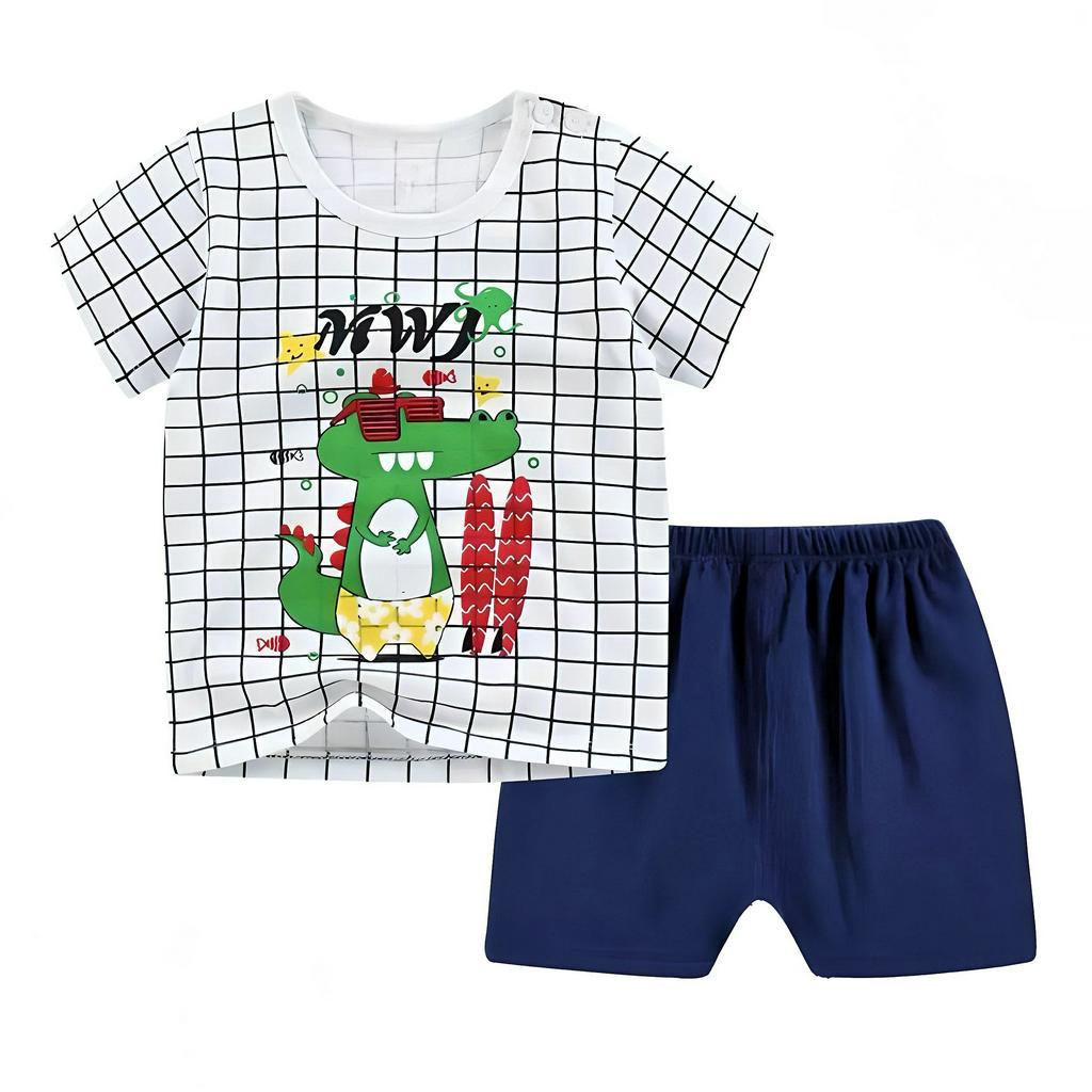 Boys Shirt Suits Baby Clothes 0-4 Years Child Print Shirt Shorts Two ...