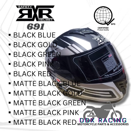 DDX RACING MOTORCYCLE RXR HELMET LARGE FULL FACE WITH ICC 691 | Shopee ...