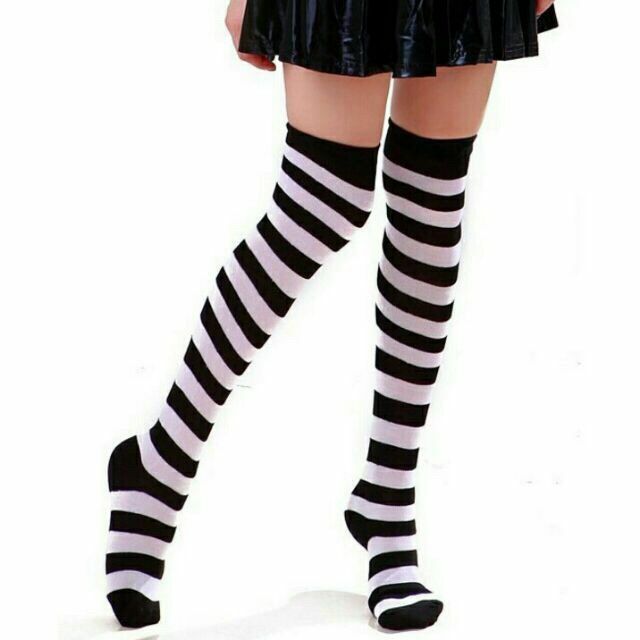 Women Color Striped Socks Long Tube Over Knee High Stripe