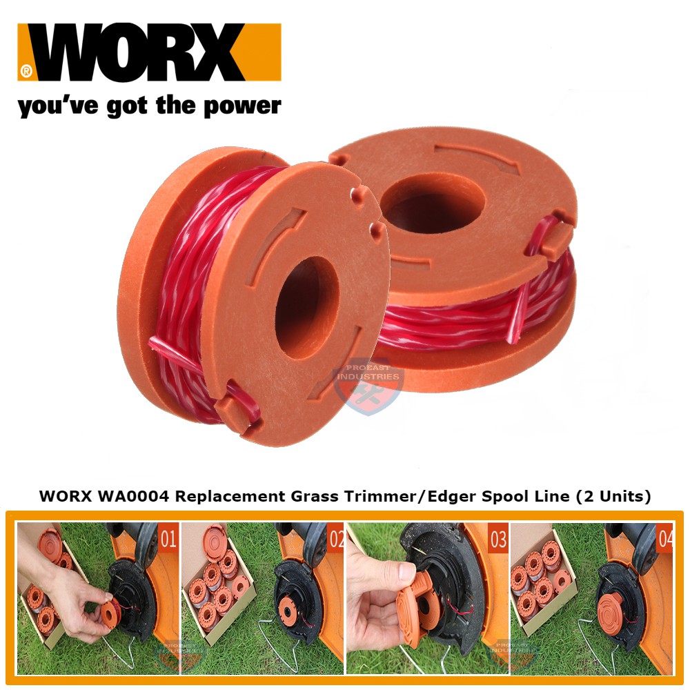 WORX WA0004 Replacement 10Foot Grass Trimmer/Edger Spool Line (2 Units