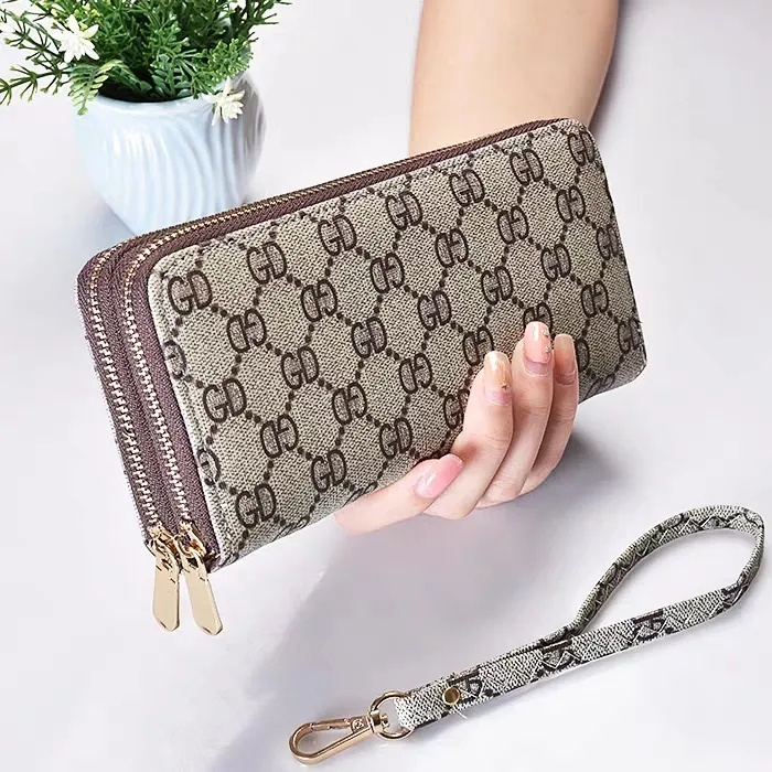 women's double zipper long wallet women Clutch card holder Ladies Phone  Coin Wallets bp048