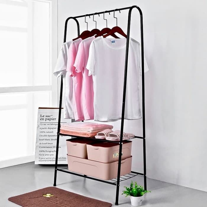Double Rod Rack Multi-Purpose Hanging Clothes Rack Multi-Function ...