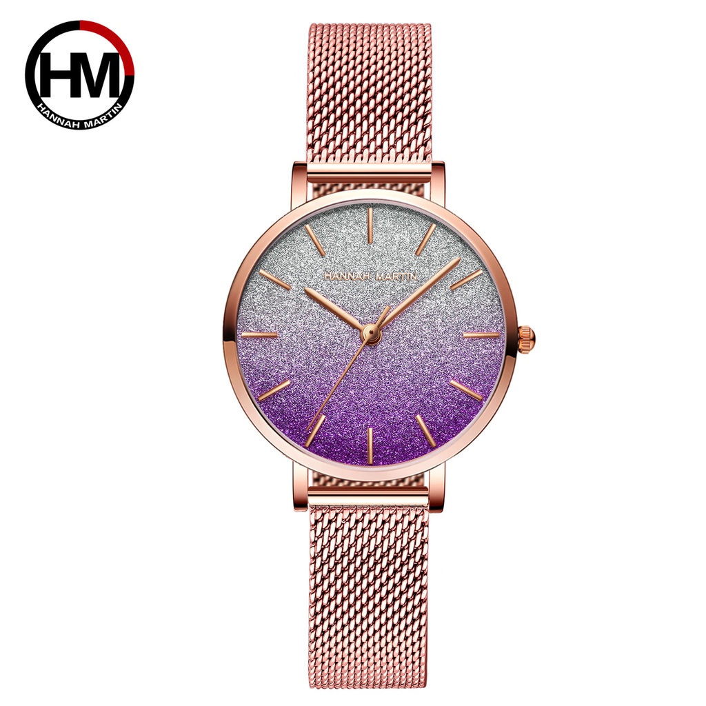 Hannah Martin Women's Watch Japanese Quartz Luxury Waterproof Gradient  Color Ladies Watches Casual