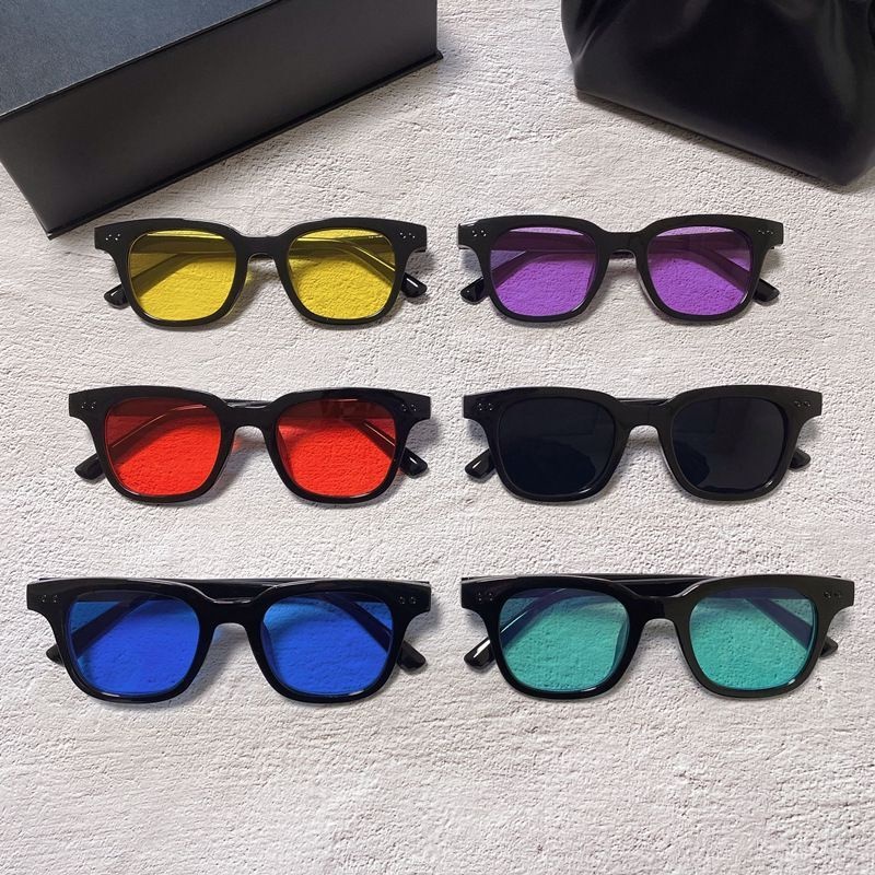 Korea Unisex Sunglasses Sunglasses Square V Colorful Glasses Women Tinted lens Couple sunglasses