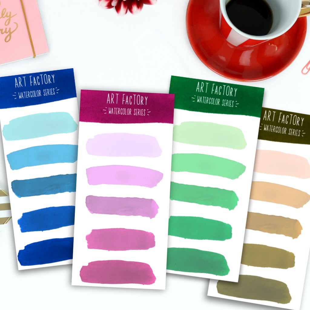 30 pcs Stickers Art Factory WaterColor Series Swatch Stickers Sticky ...