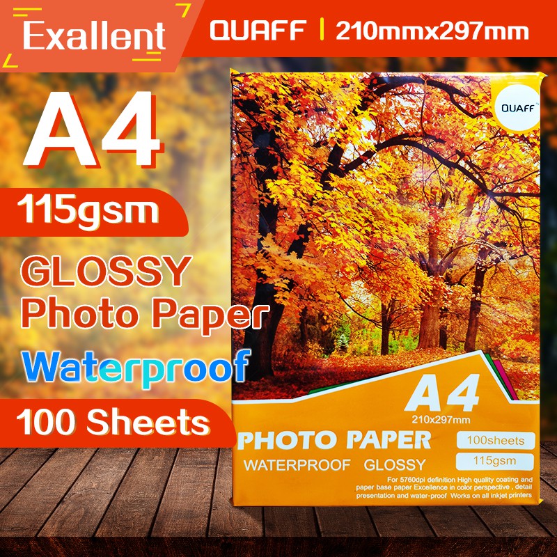 Glossy Photo Paper A4 115gsm 100 Sheets Quaff Brand | Shopee Philippines