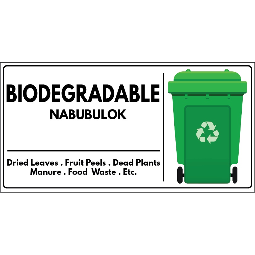 Garbage Bin Signs/Labels, Waste Disposal Segregation Labels Shopee