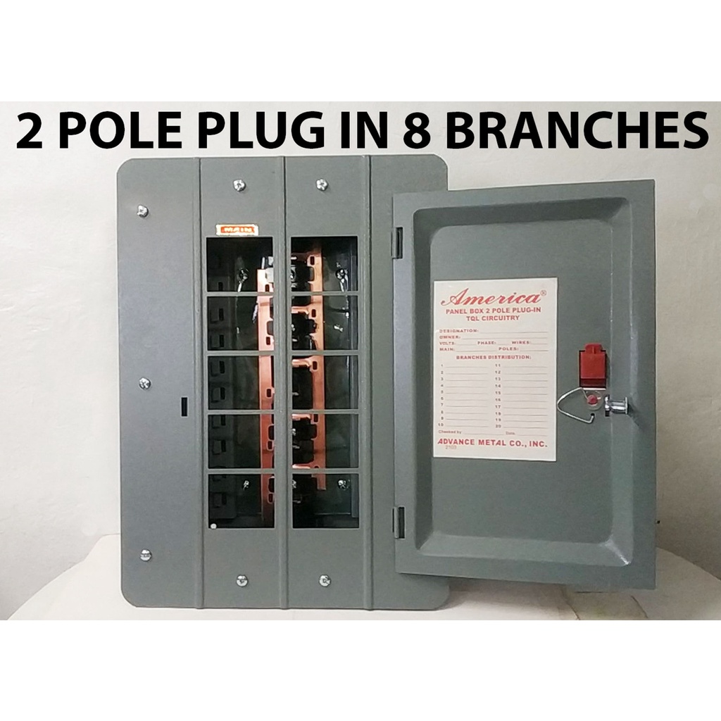 CIRCUIT BREAKER PANEL BOX 2 POLE PLUG IN 8 BRANCHES FOR GE CIRCUIT