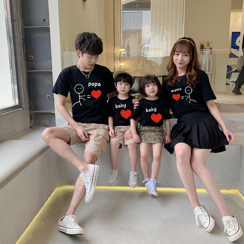 Mum Son Daughter Family Matching Clothes T shirts Boy Girl Dad Mom Summer Funny Creative Design TShirt Black Tshirts Shopee Philippines