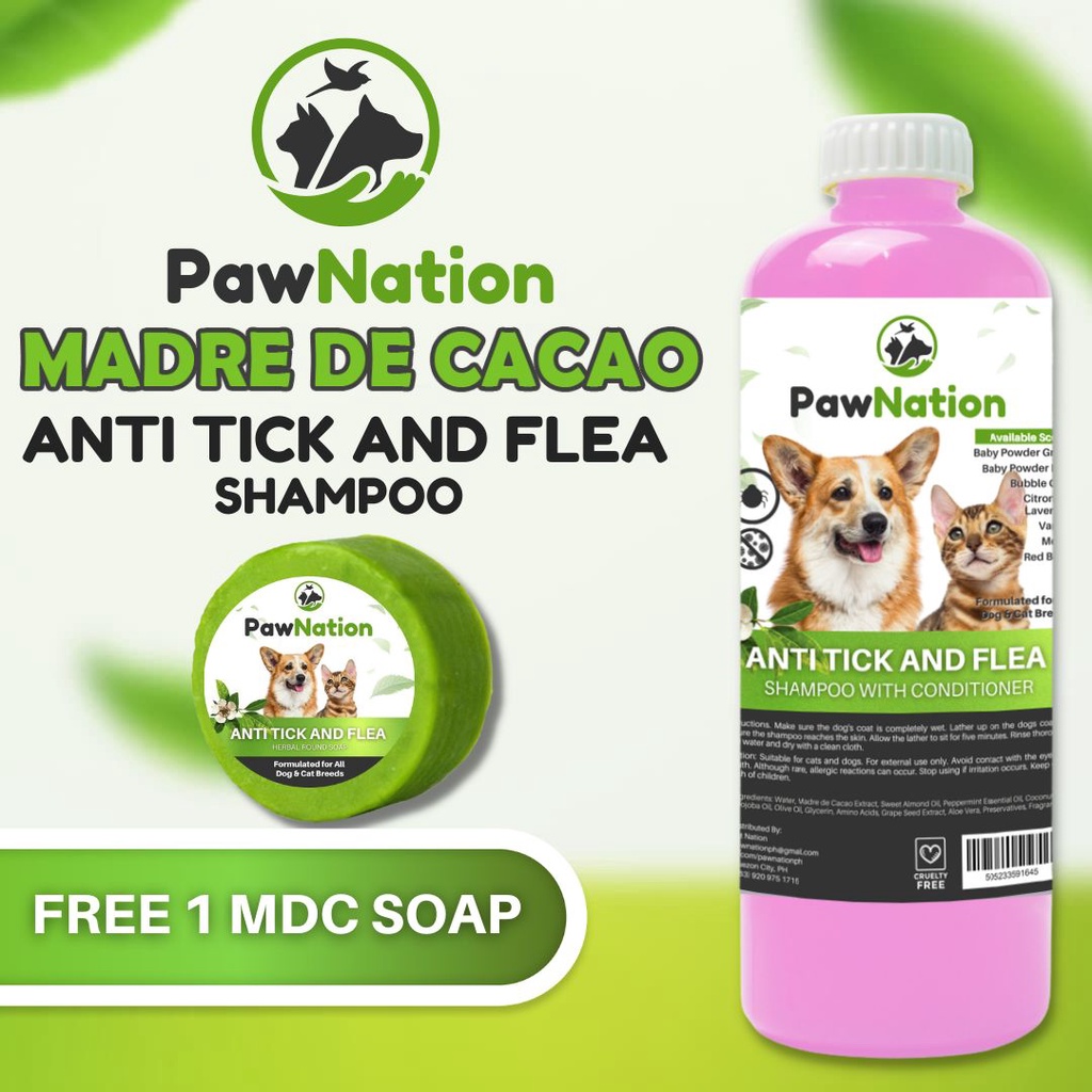 PawNation Madre De Cacao Shampoo 500mL Baby Powder Pink Scent for Pets