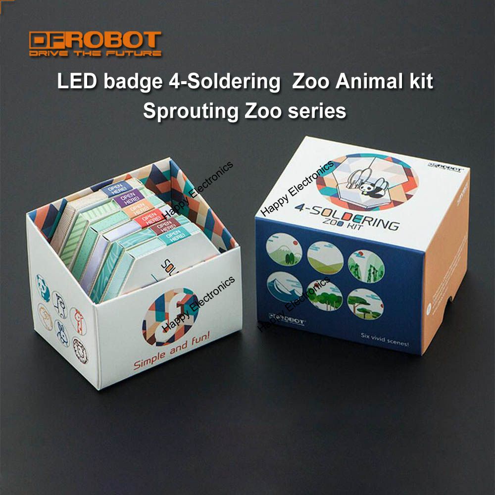 DIY DFRobot 4Soldering Zoo Animal Kit / LED badge welding kit