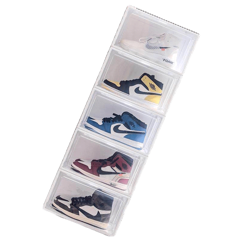 Big Sale Colorful Shoe Box Plastic Foldable Stackable Organizer