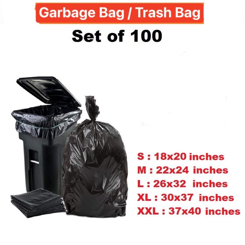 Small black sale plastic trash bags