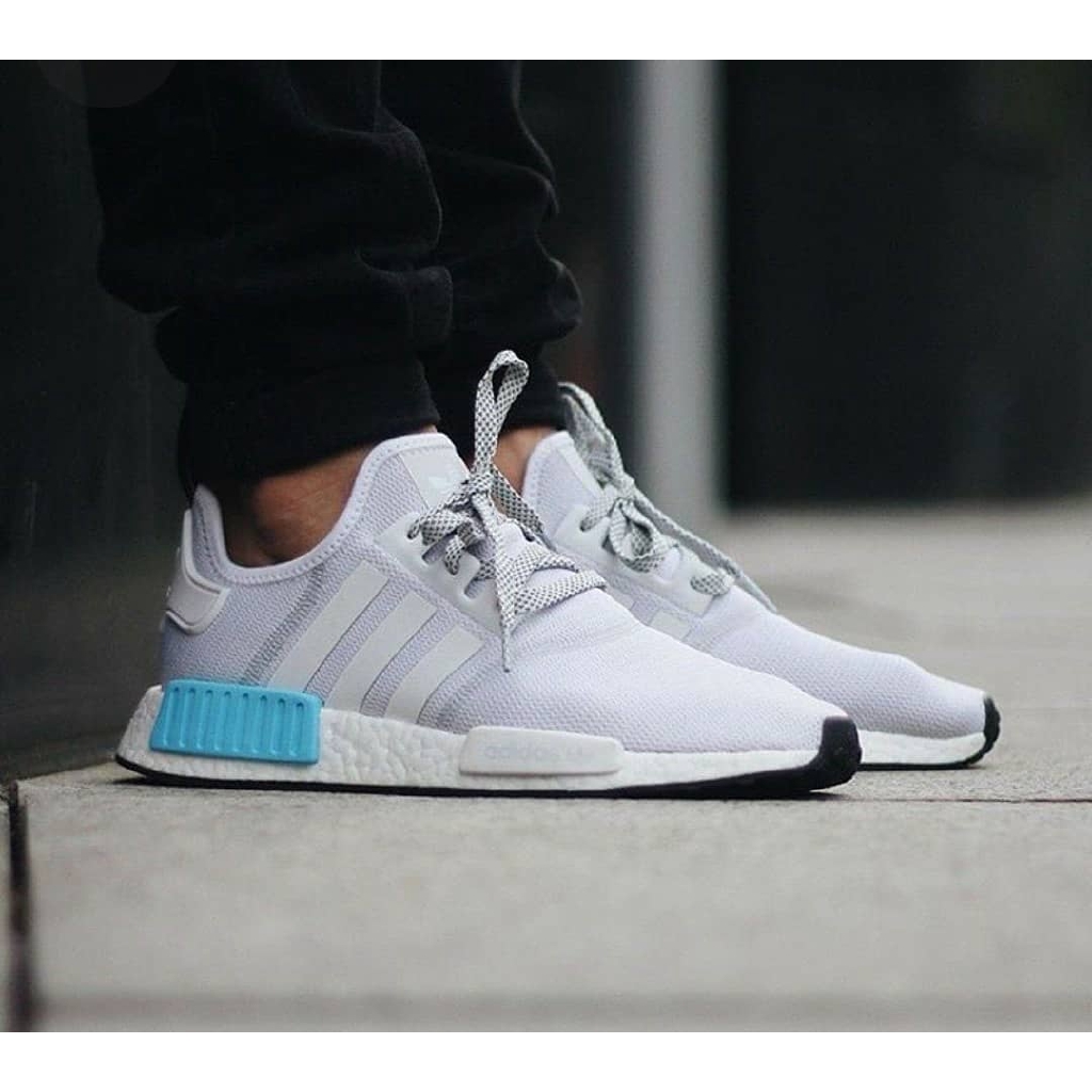 Adidas nmd shop white cyan