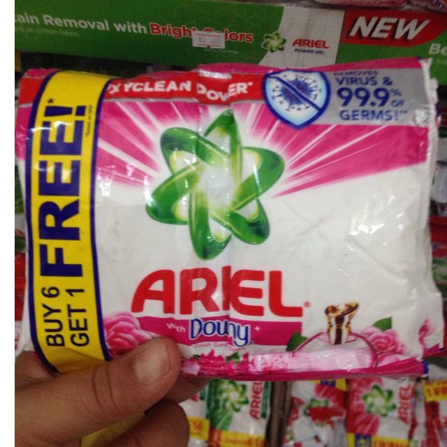 Ariel Detergent Powder Twin Pack Sachet sold per half dozen (76g x 6