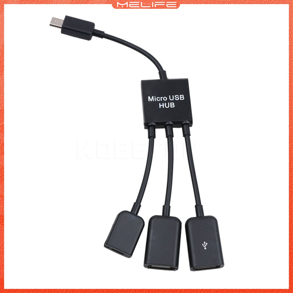 3 in 1 Micro USB OTG Hub Extender Adapter For Smartphone Tablet
