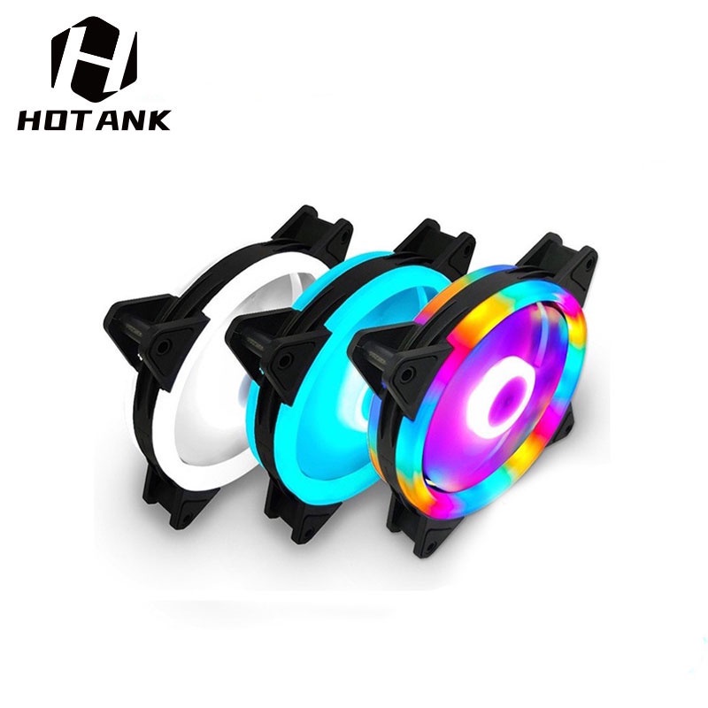 HOTANK Notebook Cooler Colorful Radiator Computer CPU Case Fan 120 mm ...