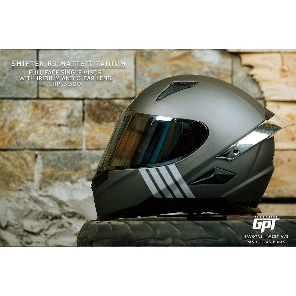 SHIFTER R3 full face helmet iriduim lens with spoiler Shopee Philippines