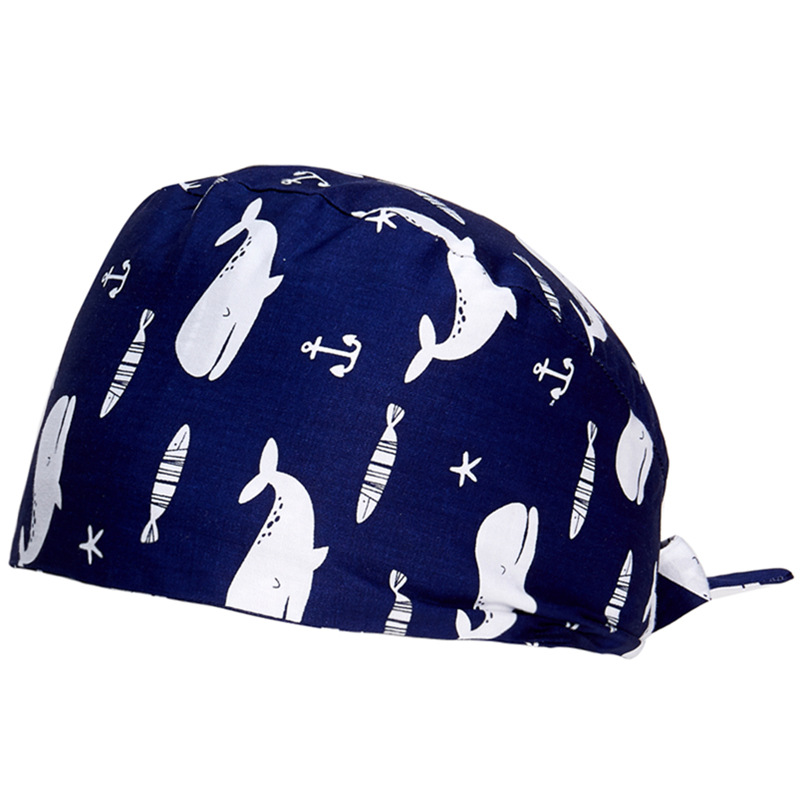 Printed Surgical Cap Female Cotton Operating Room Hat Male Spring and ...