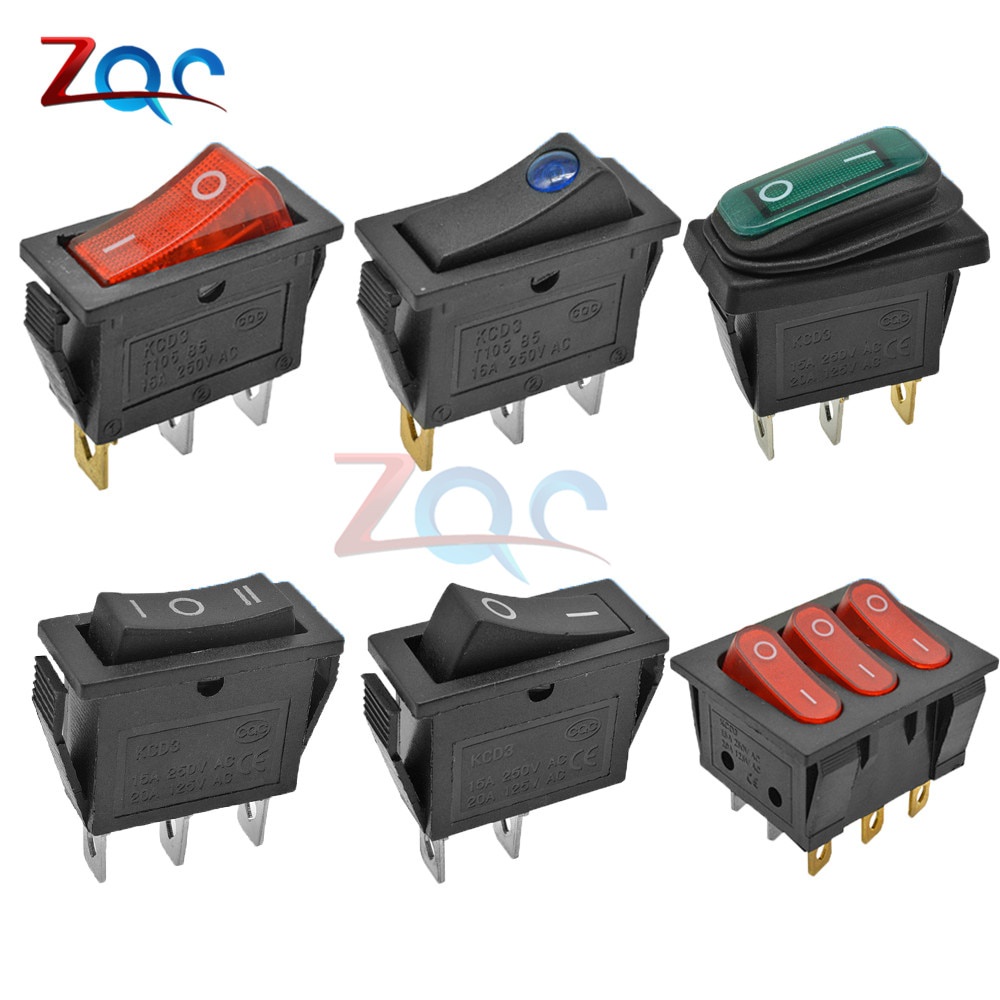 KCD3 Rocker Switch ON-OFF 2 3 Position 2 3 pin 3Pin 2Pin Electrical ...
