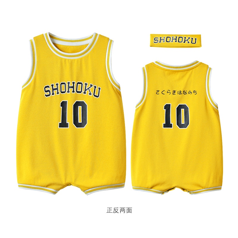 2pcs Set Basketball Baby Jersey Terno with Sports Headband for Kids