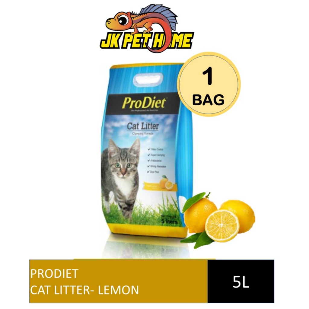 PRODIET CAT LITTER LEMON FLAVOUR CLUMPING FORMULA 5L 1PACK -JKPETHOME ...