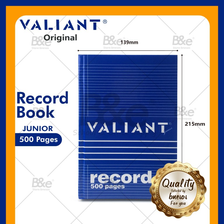 bnesos Stationary School Supplies Valiant Record Book Junior And Big ...
