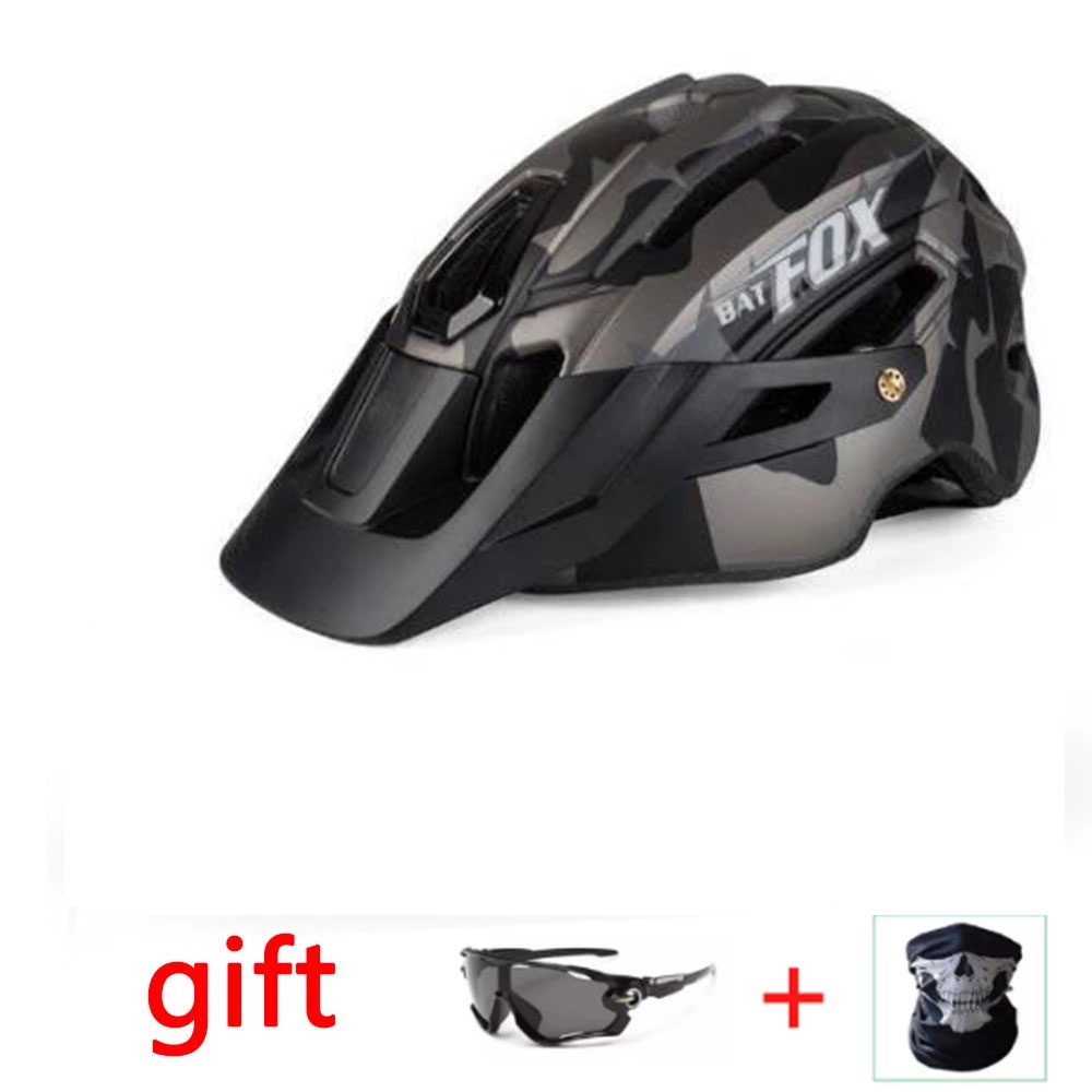 Road MTB Bicycle Helmet Camouflage Helmet MTB Road Bike Riding Helmet With  Tail Light DH AM casco ciclismo bicicleta